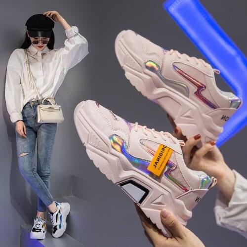 Ladies Sneaker with Platform White Shoes Woman Platform White Trainers Black Woman Sneakers New Trend Chunky Sneakers