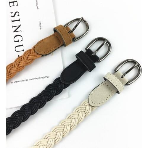 Women Leather Wax Rope Weaved Waist Belt Skinny Braided Waistband Retro Waist Belts Jeans Pants Dresses Shirt Sweaters Access