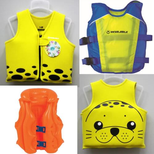 Kids Begin to Swim Class Swim Vest Basic Life Jacket for Baby, Child, Neoprene Printed Swimming, Flotation w/ Safety Strap