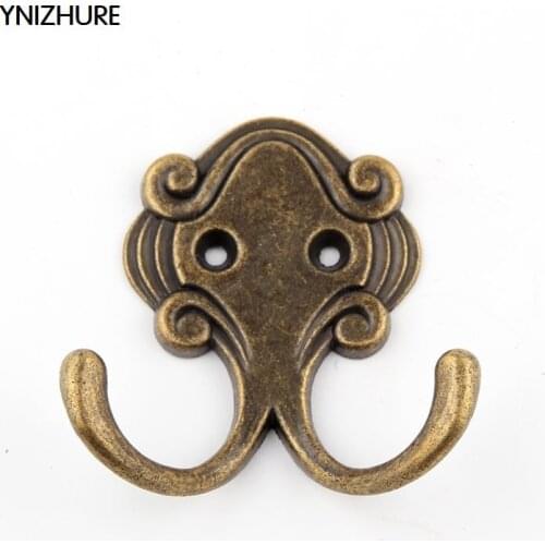 10pcs 40*55*53mm Vintage Hanger Hook Cloth Hook Antique Zinc Alloy Door Hooks for Clothes Coat Hat Bag Towel Hanger Bedroom