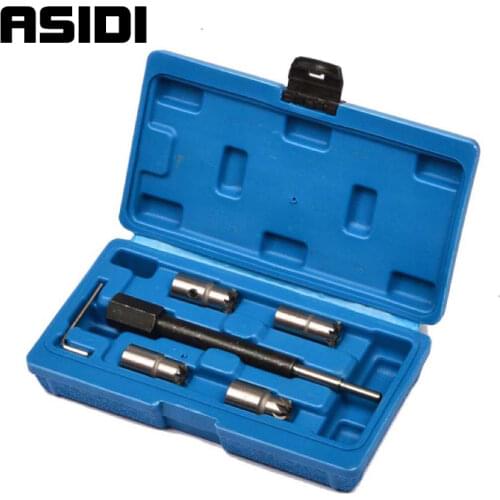 5/13/17PCS Auto Car Diesel Injector Seat Cutter Cleaner Repair Removal Tool Set