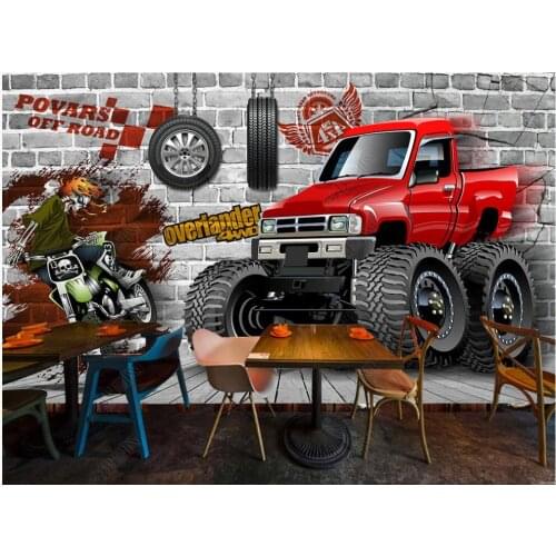 3d photo wallpaper custom mural Retro car tire breaking wall home decor 3d wall murals wallpaper in the living room