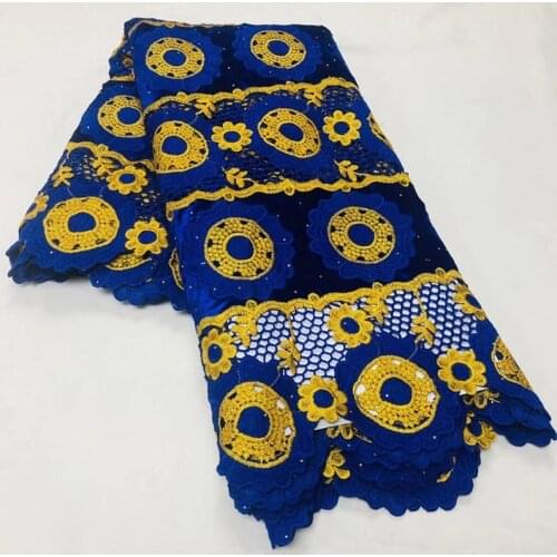 5 yards african nigerian lace fabric guipure lace with stones high quality cord lace fabric for women dress