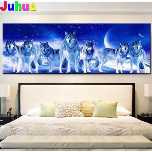 Large Wolves Diamond Painting Picture Of Rhinestone,Diamond Painting sale Full Stone crysta painting Animal Home decor