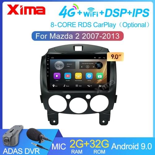 9 inch 2 Din Dvd Car Multimedia Video Player Car Android 9.0 for Mazda 2 2007-2014 2din Car Radio GPS Navigation Stereo Radio