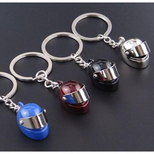 Motorcycle Helmet Car Keychain for Mazda Abarth Acura Audi Buick Citroen Daihatsu Ducati Harley KIA Keyring Auto Key Ring Holder