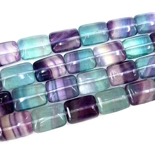 Natural Fluorite Stone Beads 15'' Rectangle DIY Loose Beads For Jewelry Making Beads For Women Necklace Bracelet Earring Gift