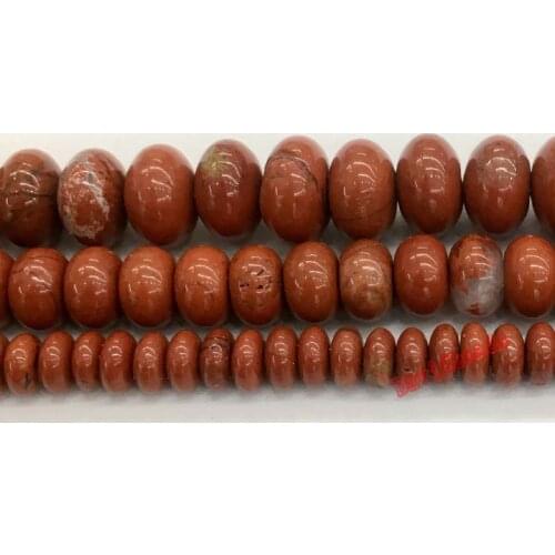 Natural Stone BeadsRed Jaspers Stone Spacer Rondelle Beads For Jewelry Making Bracelet