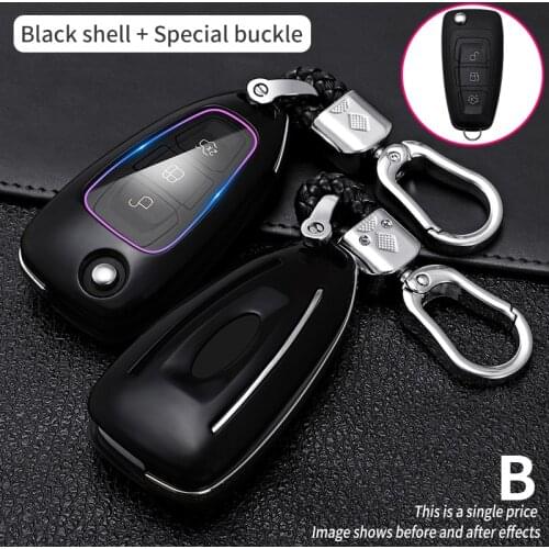 Carbon Fiber Car Smart Key Cover Case Fob Ford Focus 2 3 MK3 ST RS Ecosport Fuga Escape Fiesta Fold Fey 3 Palisade Shell