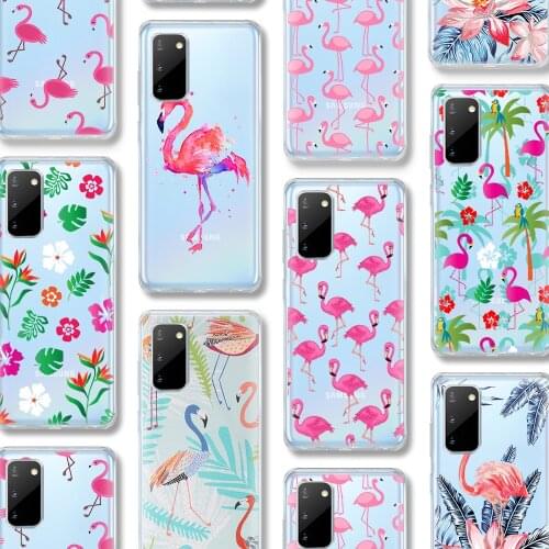 Flamingo Funda Case For Samsung Galaxy S21 A51 A50 A52 S20 S10 A71 A70 S9 S8 A72 A12 A21S S10e FE Note 20 10 Plus Ultra Silicone