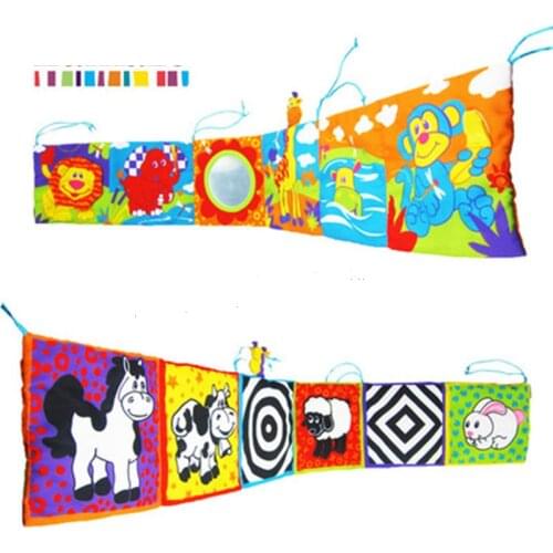 Baby Toys Baby Crib bumper Baby Cloth Book Baby Rattles Knowledge Around Multi-Touch Colorful Bed Bumper for Kids toys