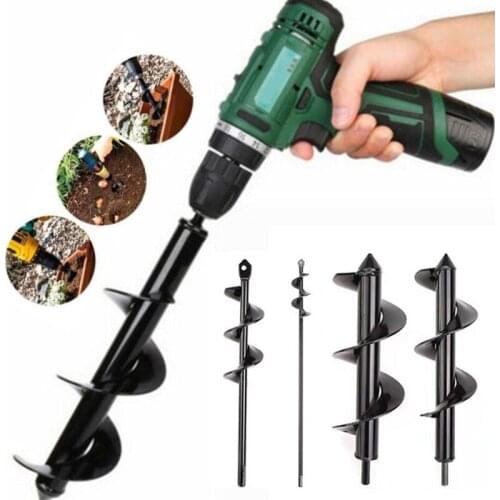 Dropshipping Garden Spiral Drill Bit Set Non-Slip Hex Drive HEX Shaft Drill Post Soil Cultivator Planting Hole Digger Tool