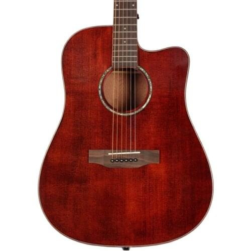 Retro Color Electric Acoustic Guitar 6 Strings Guitar Folk Guitar Solid Spruce Wood Top Wood Guitar 41 Inch with Guitar Pickup