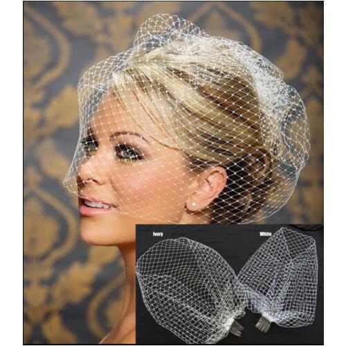 New White Ivory Black Bridal Net Birdcage Veils Charming Wedding Veil Hats Fascinator Face Veils with Comb UK