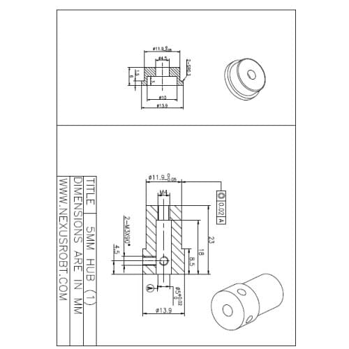 5mm Aluminum Mounting Hub 18028