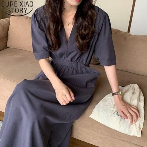 HUGWISER Solid Summer Dresses