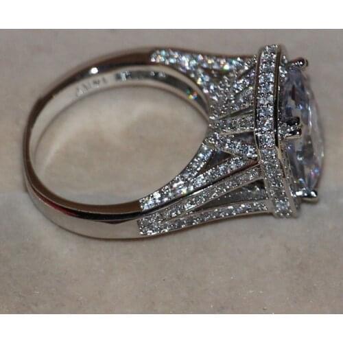 Sz5-11 Pave setting Wholesale Jewelry 192pcs white CZ Ziircon 925 Sterling filled Wedding Simulated stones Band Ring set gift