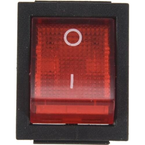 Red Light 4 Pin DPST ON/OFF Snap in Rocker Switch 15A/250V 20A/125V AC 28x22mm