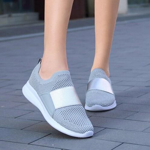 Women Sneakers Mesh Breathable Vulcanized shoes Air Shockproof Ladies Platform Comfort Slip On Female Fashion Woman