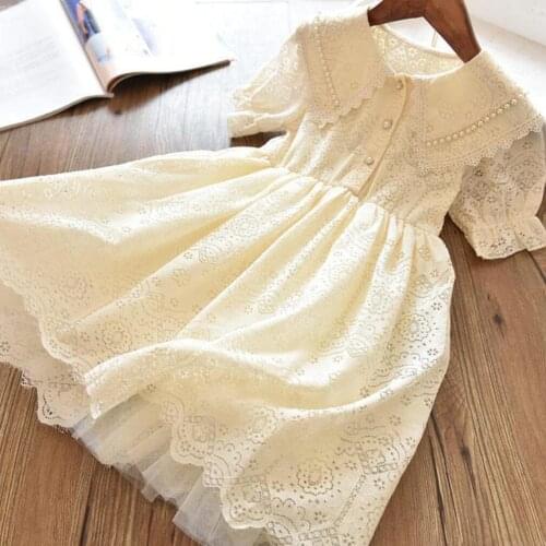 Girls Lace Dress New Year Costume Christmas Pearl Dress Party Wear Children Clothing Vestido Kids Dresses For Girls 3-10 Years