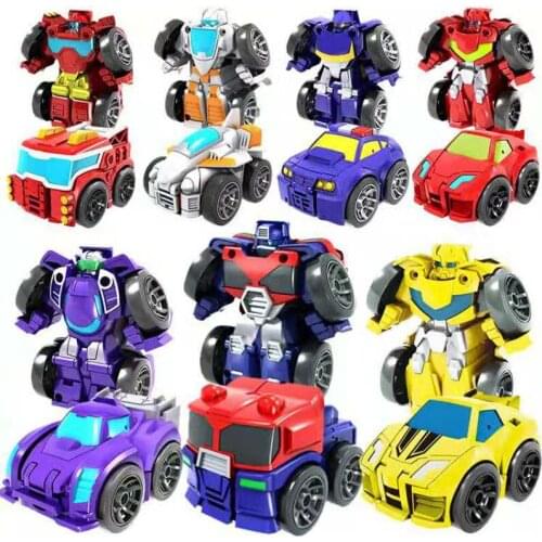 5cm Mini Deformation Cars Toys New Transformation Racing Plastic Robot Cars Inertia SUV Action Figures Kids Education Toys 2019