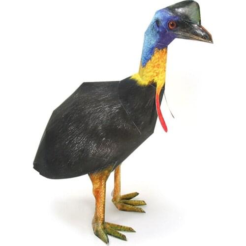 Southern Cassowary Folding Mini Cute 3D Paper Model Papercraft Realistic Animal DIY Kids Adult Handmade Craft Toys WE-007