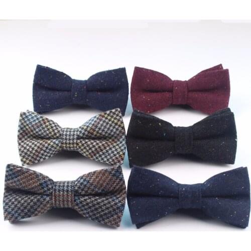 Mens Cotton Wool Formal Clothing Bow Ties Man Wedding Geometric Dot Neck Bowties Bowknot Gravatas Dark Color Bowtie Butterfly