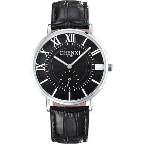 CHENXI 2018 Men Watches Women Men Ladies Genuine Leather Band Roman numerals Quartz Wrist Watch montre femme reloj hombre
