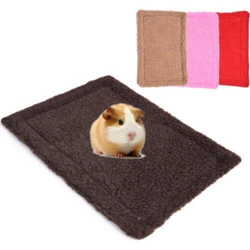 Soft Fleece Hamster Bed Mat Warm Plush Small Animal Blanket Cushion Mat Hedgehog Squirrel Guinea Pig Rabbit Nest Pet Supplies