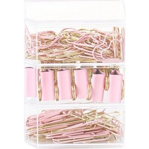 Gold Binder Clips and Paper Clips Set (3-in-1 Boxed) for Office School Supplies Teachers Classroom Daily Use