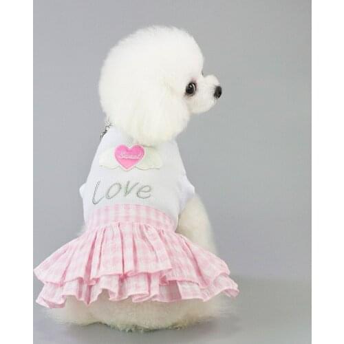NEW arrival Cute pet new dress cotton spring and autumn lovely puppy dog cat princess dress skirt