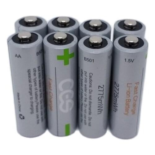 NEW AA 1.5V battery 2775 mwh li-polymer li-po aa rechargeable lithium li-ion battery charge