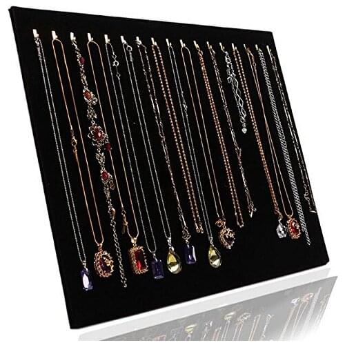Black Velvet 17 Hook Necklace Jewelry Tray Display Organizer