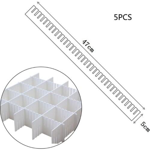 Drawer Dividers, Drawer Divider Organizers 5PCS DIY Plastic Grid Adjustable Plastic Divider Household Storage Makeup