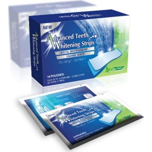 28Pcs/14Pairs Dental Advanced Teeth Whitening Strips White Stain Removal Oral Hygiene Clean Bleaching Dentist Tools