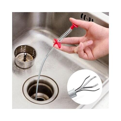 Hand Bending Pressure Sewers Clip Device Junk Sewer Dredge Handle Hair Cleaning Tool Drain Sewer Dredge Pipeline Hook