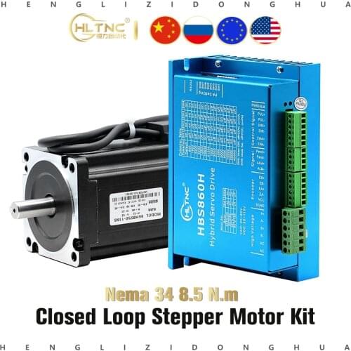86 8.5N.m Nema 34 86HB250-118B Closed-loop step servo motor Hybird close loop 2-phase stepper driver SW6 HBS86H / SW8 HBS860H