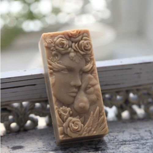 3D flower silicone soap mold craft mold DIY handmade beautiful girl and lion soap mold