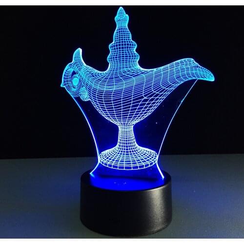USB Novelty Gifts 7 Colors Changing Led Night Lights Aladdin magic lamp 3D LED Desk Table Lamp Decor for Home