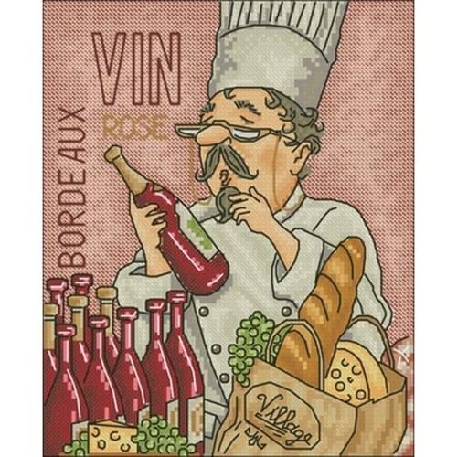 Red wine and bread patterns Counted Cross Stitch 11CT 14CT 18CT DIY Cross Stitch Kits Embroidery Needlework Sets home decor