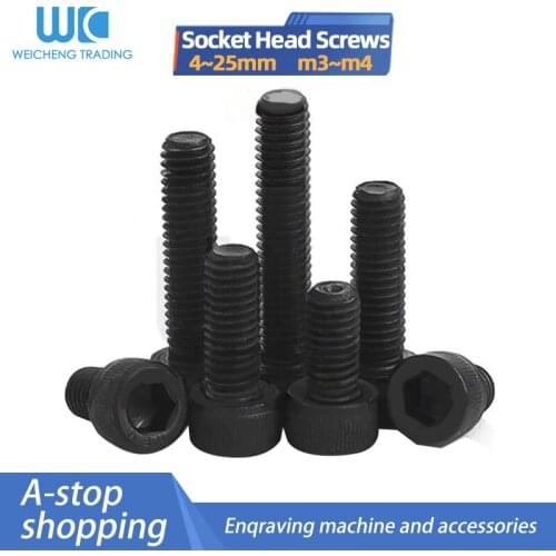 12.9-level high-strength hexagon socket screw M3 M4 blackened cylindrical head cup head socket hexagon screw bolt GB70