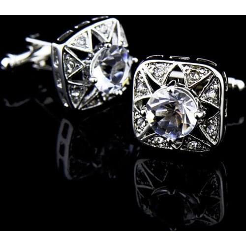 Crown Cufflinks Crystal Inlaid Diamond Cuff Nails French Mens Shirt Buttons Jewelry Accessories Metal Copper Enamel Cuff Links