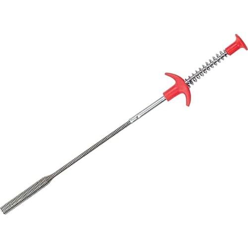 1 Pcs 60cm Bendable Metal Sewer Extractor Sink Cleaning Tool Cleaning Sewage Hook Dredger U4I4