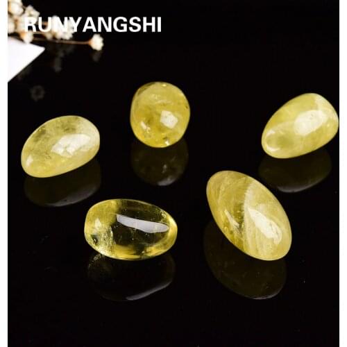 1pc 30g/pc Natural crystal stone citrine Large grain polished stone For garden fish tank decoration Health energy quartz