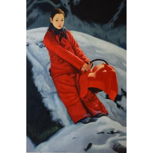100%Hand Painted Figure Oil Painting on Canvas Chinese Girl figures Canvas Painting Wall Art Picture Painting for Living Room
