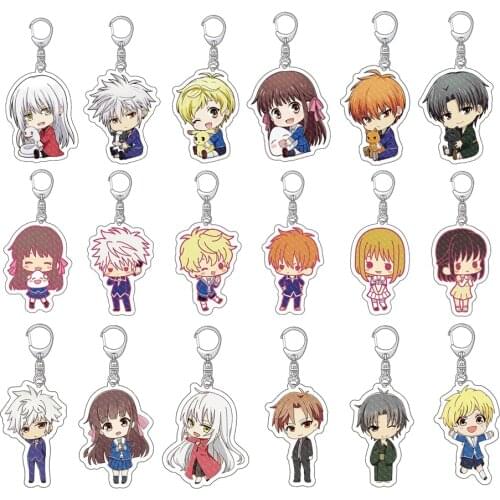 20Pcs Anime Fruits Basket Acrylic Keychain Honda Tohru Souma Kyo Yuki Sohma Ayame Soma Shigure Cartoon Figure Keyring Gift