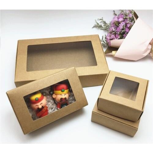 30Pcs Cute Square Kraft Packaging Box Wedding Party Favor Supplies Handmade Soap Chocolate Candy Wedding Gift Box