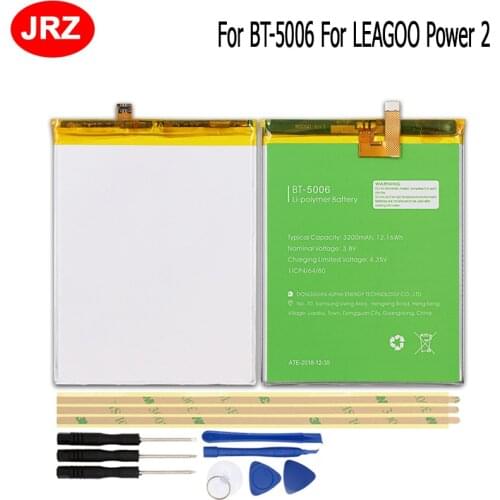 3200mAh For LEAGOO Power 2 Battery BT-5006 High Quality Mobile Phone Replacement Batteria For LEAGOO Power 2 with Free Tools
