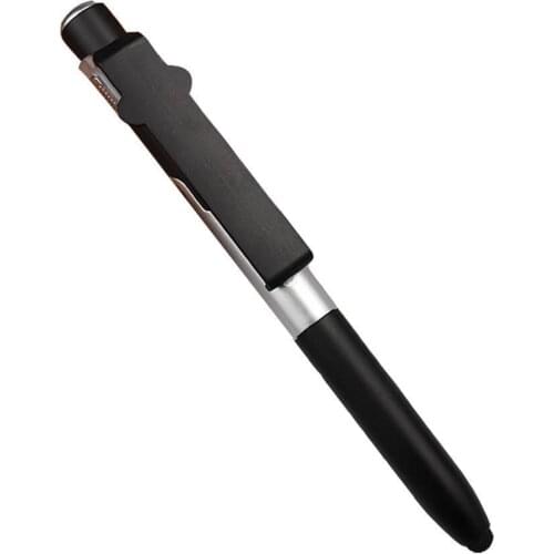 4-in-1 Simple Portable Flashlight Pen Foldable Ballpoint Pen Stylus Light For Cellphone Night Useful Multi-Function Holder U9I5