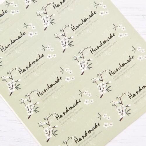 60PCS/lot Fresh Style Flower Hand Made Seal Sticker High Quality Handmade Gift Label Sticker